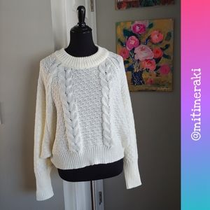 Moon & Madison - Off White Cable Knit Sweater Women's Size Medium